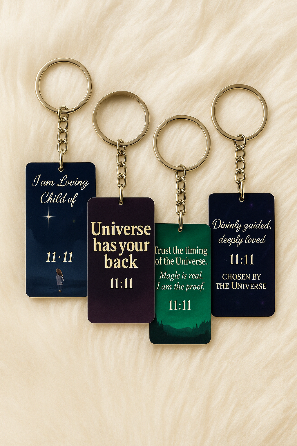 Cosmic Tags™ Ultimate Set: The Soul Aligned Collection 11:11 Keychains
